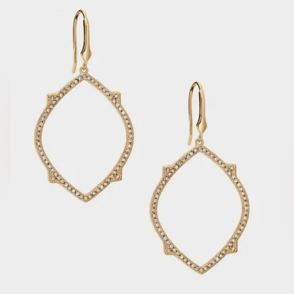 Stella & Dot Pave Open Chandeliers - gold - used for display only w/original box